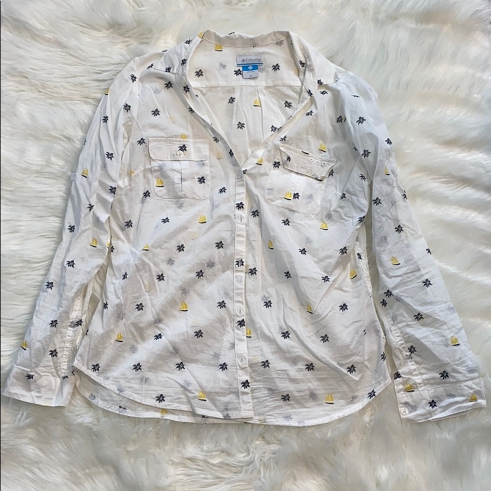 Columbia button up lightweight sailing shirt